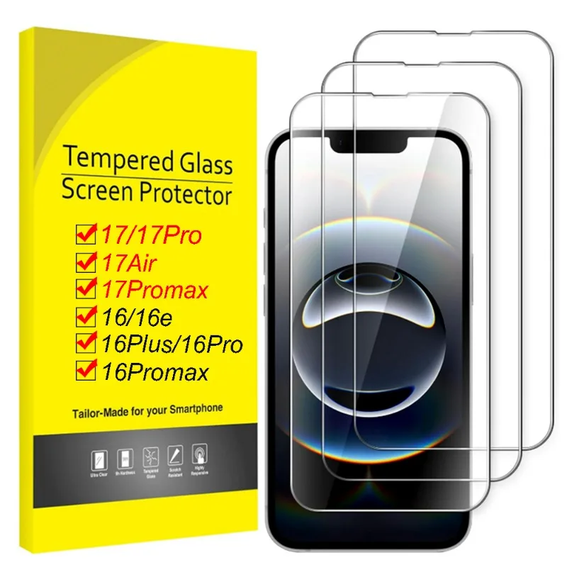 1-3Pcs Tempered Glass for IPhone17/16 Pro Max 17Air Screen Protectors Anti-Scratch Protective Films for IPhone 17 Pro Max 16Plus
1-3Pcs Tempered Glass for IPhone17/16 Pro Max 17Air Screen Protectors Anti-Scratch Protective Films for IPhone 17 Pro Max 16Plus