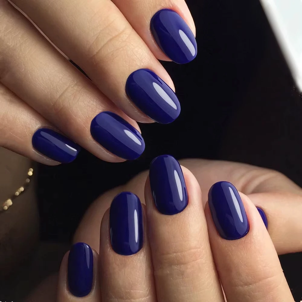 24PCS Short Fake Nails Adhesive Acrylic Press On Nails Shiny Dark Blue Reusable DIY Fingernails For Girl Manicure Tool
24PCS Short Fake Nails Adhesive Acrylic Press On Nails Shiny Dark Blue Reusable DIY Fingernails For Girl Manicure Tool