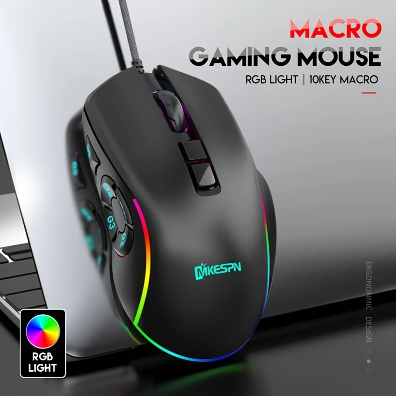 Wired Gaming Mouse RGB Backlight Adjustable Ergonomic Office Macro Programming Mouse For Computer Laptop Professional Gamer Mice
Wired Gaming Mouse RGB Backlight Adjustable Ergonomic Office Macro Programming Mouse For Computer Laptop Professional Gamer Mice