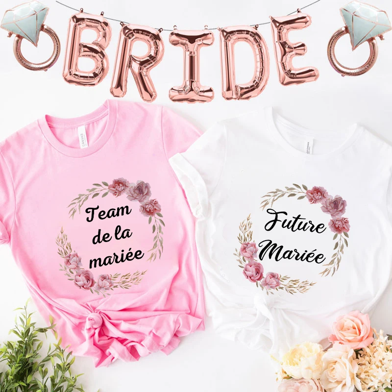 French Wreath Team EVJF Future Bride T-Shirt Women Bachelorette Bridal Shower Wedding Party Y2k Tops O-Neck Short Sleeved Tees
French Wreath Team EVJF Future Bride T-Shirt Women Bachelorette Bridal Shower Wedding Party Y2k Tops O-Neck Short Sleeved Tees