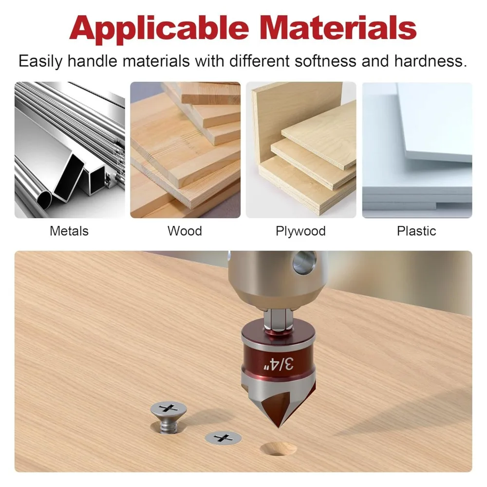 5 шт. профессиональный набор сверл с зенковкой по металлу, разные размеры 1/4 3/8 1/2 5/8 3/4 дюйма, сверло для снятия заусенцев с шестигранным хвостовиком, дерево
5 шт. профессиональный набор сверл с зенковкой по металлу, разные размеры 1/4 3/8 1/2 5/8 3/4 дюйма, сверло для снятия заусенцев с шестигранным хвостовиком, дерево