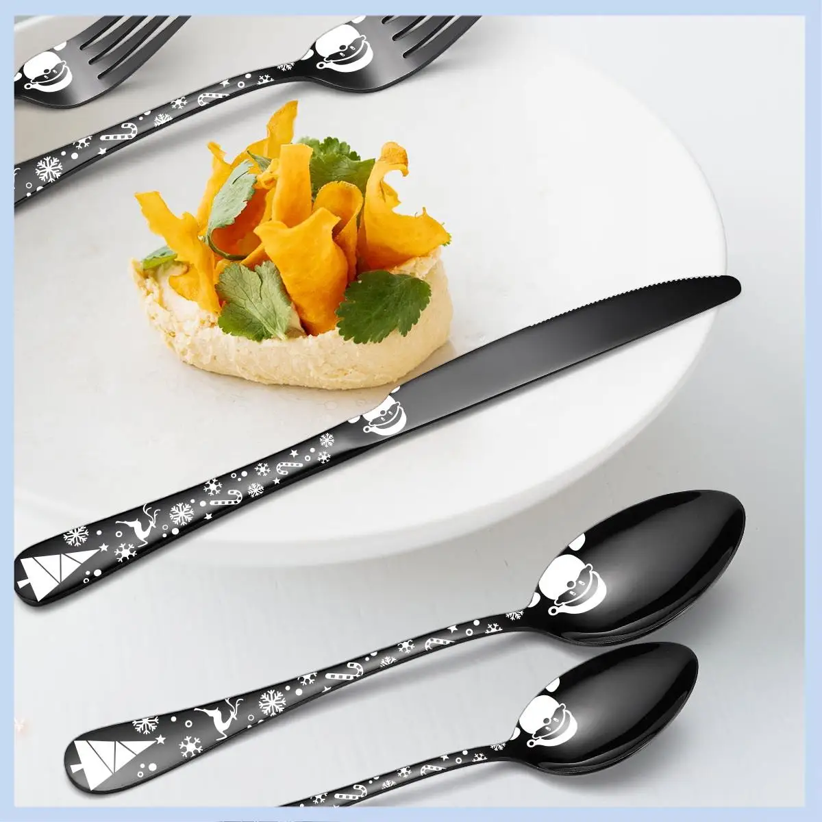 MLGB-Black Silverware Set,20 Piece Stainless Steel Flatware Set For 4, Knifes And Spoons And Forks Set,For Restaurant
MLGB-Black Silverware Set,20 Piece Stainless Steel Flatware Set For 4, Knifes And Spoons And Forks Set,For Restaurant