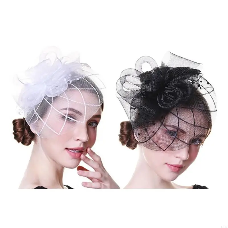 L5YC Elegant Vintage Fascinator Hat with Flower for Tea Party Wedding Costume 
L5YC Elegant Vintage Fascinator Hat with Flower for Tea Party Wedding Costume