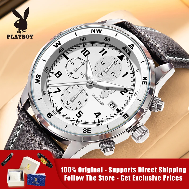 PLAYBOY 3303 Brand original authentic watches for man luxury Leather strap chronograph calendar quartz men's watch
PLAYBOY 3303 Brand original authentic watches for man luxury Leather strap chronograph calendar quartz men's watch