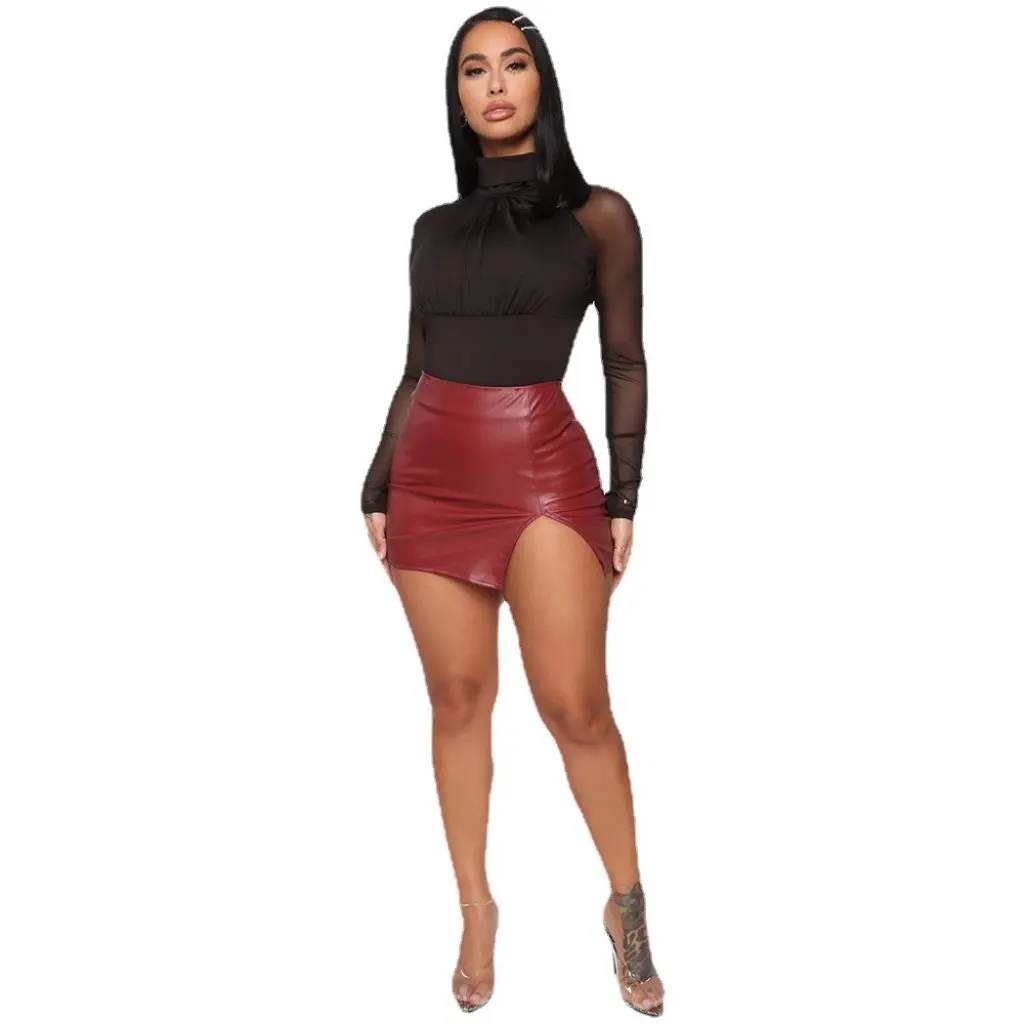 Women's High Waist PU Leather Skirt European American Style Sexy Zipper Design Hip Hip Clubwear
Women's High Waist PU Leather Skirt European American Style Sexy Zipper Design Hip Hip Clubwear
