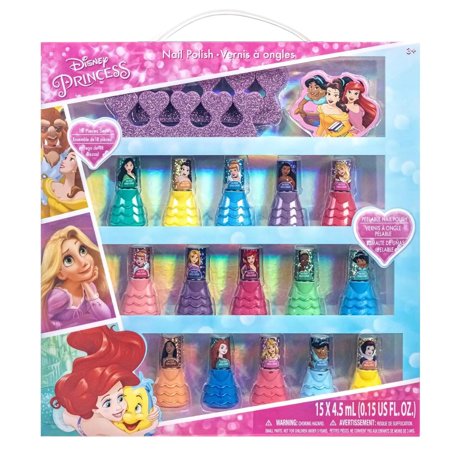 15 Piece Water-Based Nail Polish Set for Kids, Quick Dry Peel Off with Toe Spacers, Gift Kit for Girls Ages 3+
15 Piece Water-Based Nail Polish Set for Kids, Quick Dry Peel Off with Toe Spacers, Gift Kit for Girls Ages 3+