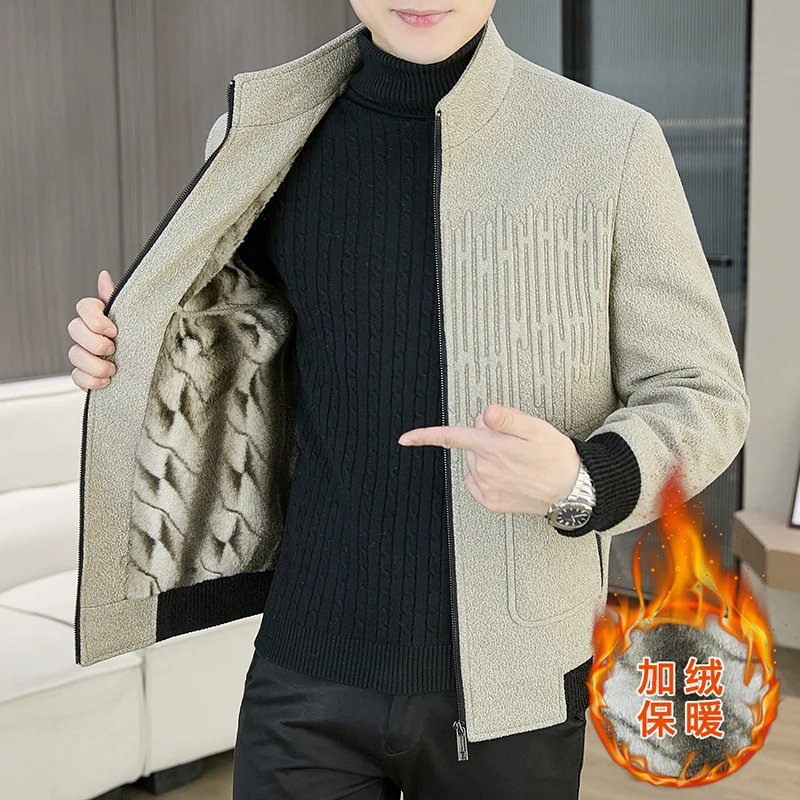 Autumn Winter Plus Plush Thick Woolen Jacket Men Chenille Warm Casual Business Woolen Coat Stand Collar Overcoat Men Clothing
Autumn Winter Plus Plush Thick Woolen Jacket Men Chenille Warm Casual Business Woolen Coat Stand Collar Overcoat Men Clothing