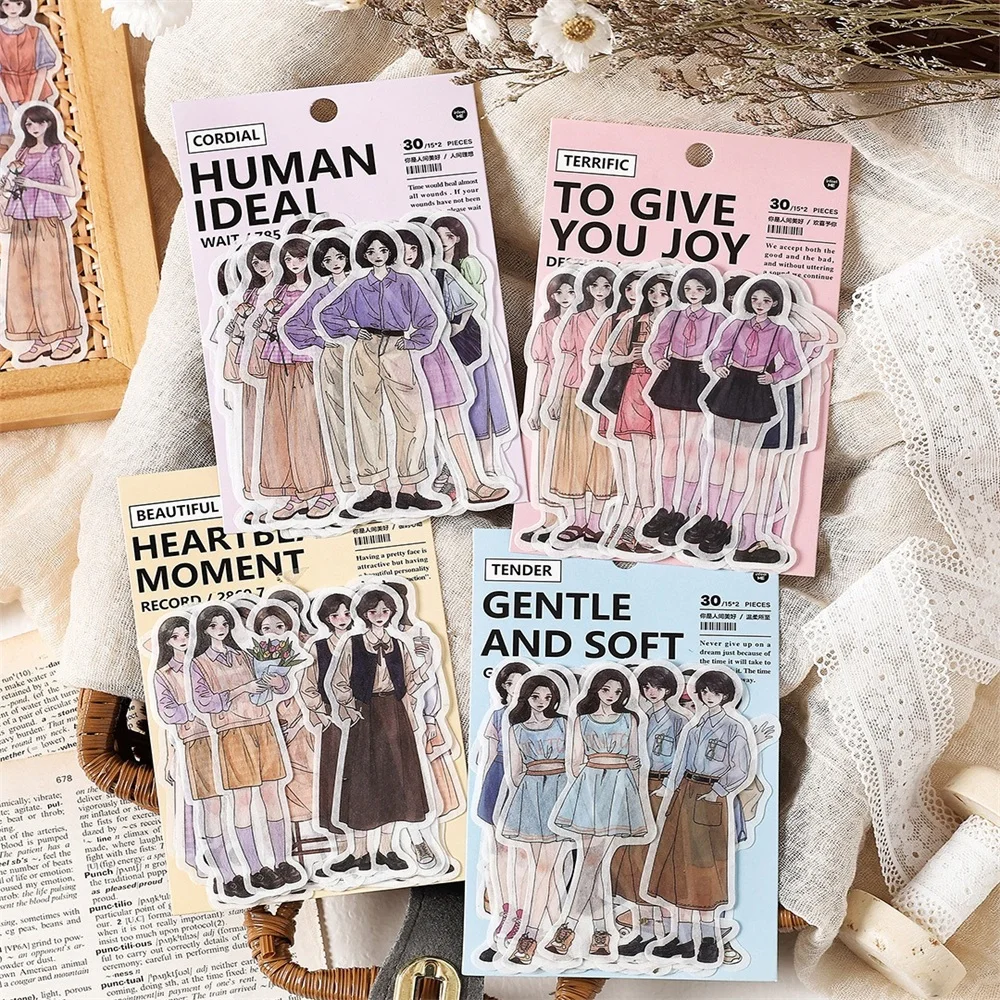 30Pcs/pack Creative Korean Cartoon Character Stickers DIY Manual Diary Scrapbook Materials Cute Stationery Stickers
30Pcs/pack Creative Korean Cartoon Character Stickers DIY Manual Diary Scrapbook Materials Cute Stationery Stickers