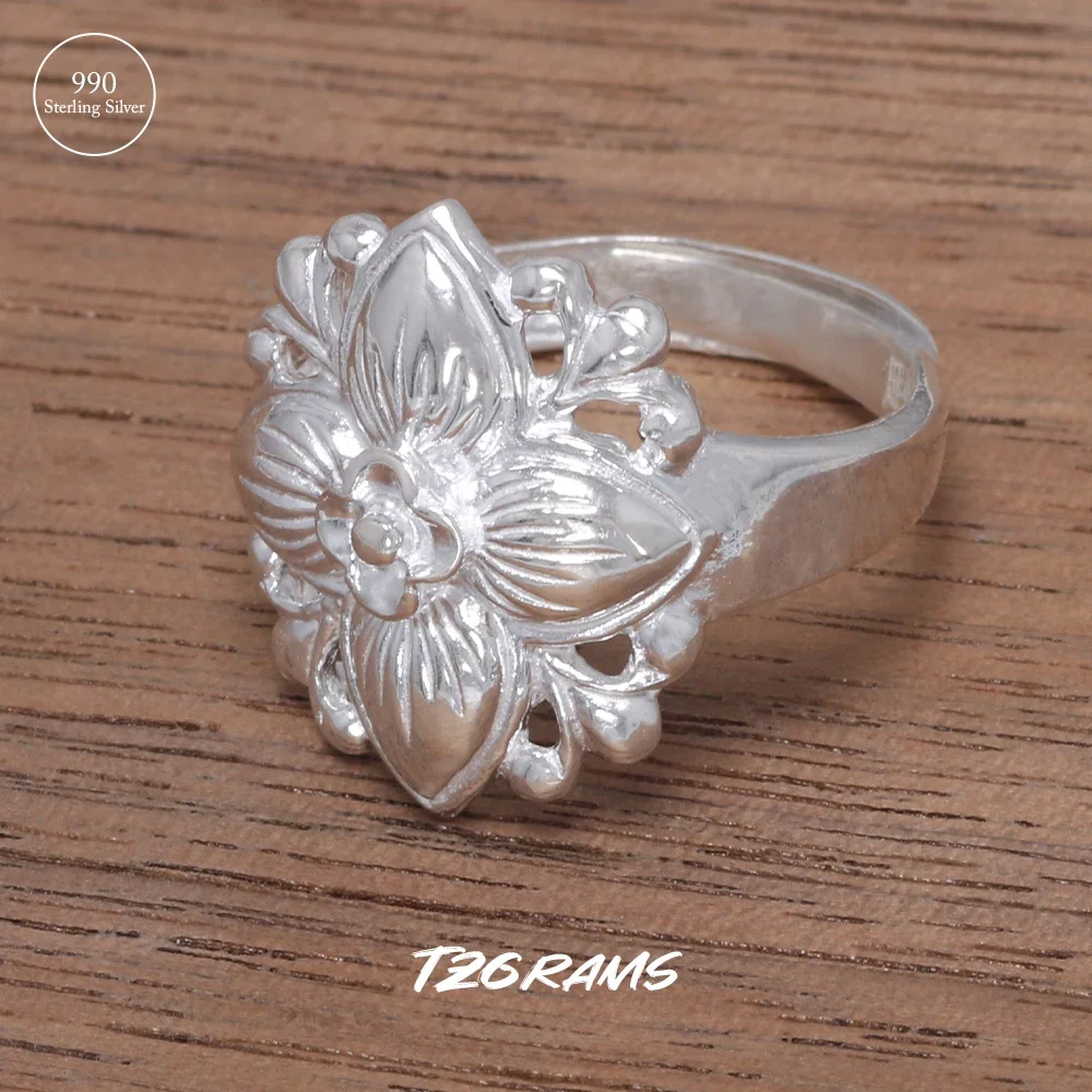 990 Pure Silver Ethnic Style Boho Flower Ring for Women Vintage Fashion Anniversary Jewelry Gift for Wife
990 Pure Silver Ethnic Style Boho Flower Ring for Women Vintage Fashion Anniversary Jewelry Gift for Wife