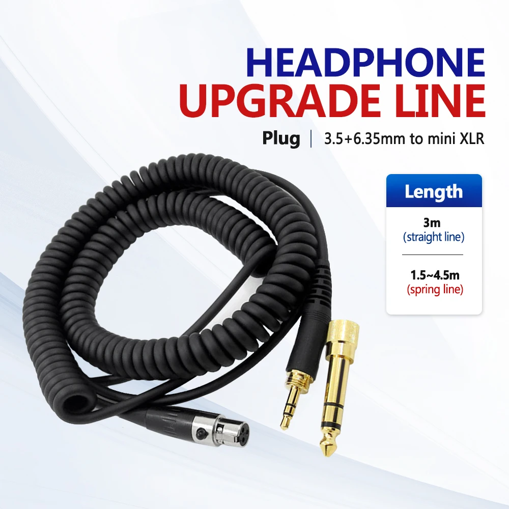 3.5MM 6.35MM Adapter to Mini XLR 3pin Female Headphone Upgrade Cable Audio Spring Line Connector for Beyerdynamic DT700 DT900
3.5MM 6.35MM Adapter to Mini XLR 3pin Female Headphone Upgrade Cable Audio Spring Line Connector for Beyerdynamic DT700 DT900