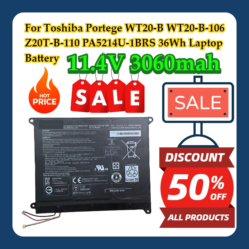 For Toshiba Portege WT20-B WT20-B-106 Z20T-B-110 PA5214U-1BRS 11.4V 36Wh Laptop Battery
For Toshiba Portege WT20-B WT20-B-106 Z20T-B-110 PA5214U-1BRS 11.4V 36Wh Laptop Battery