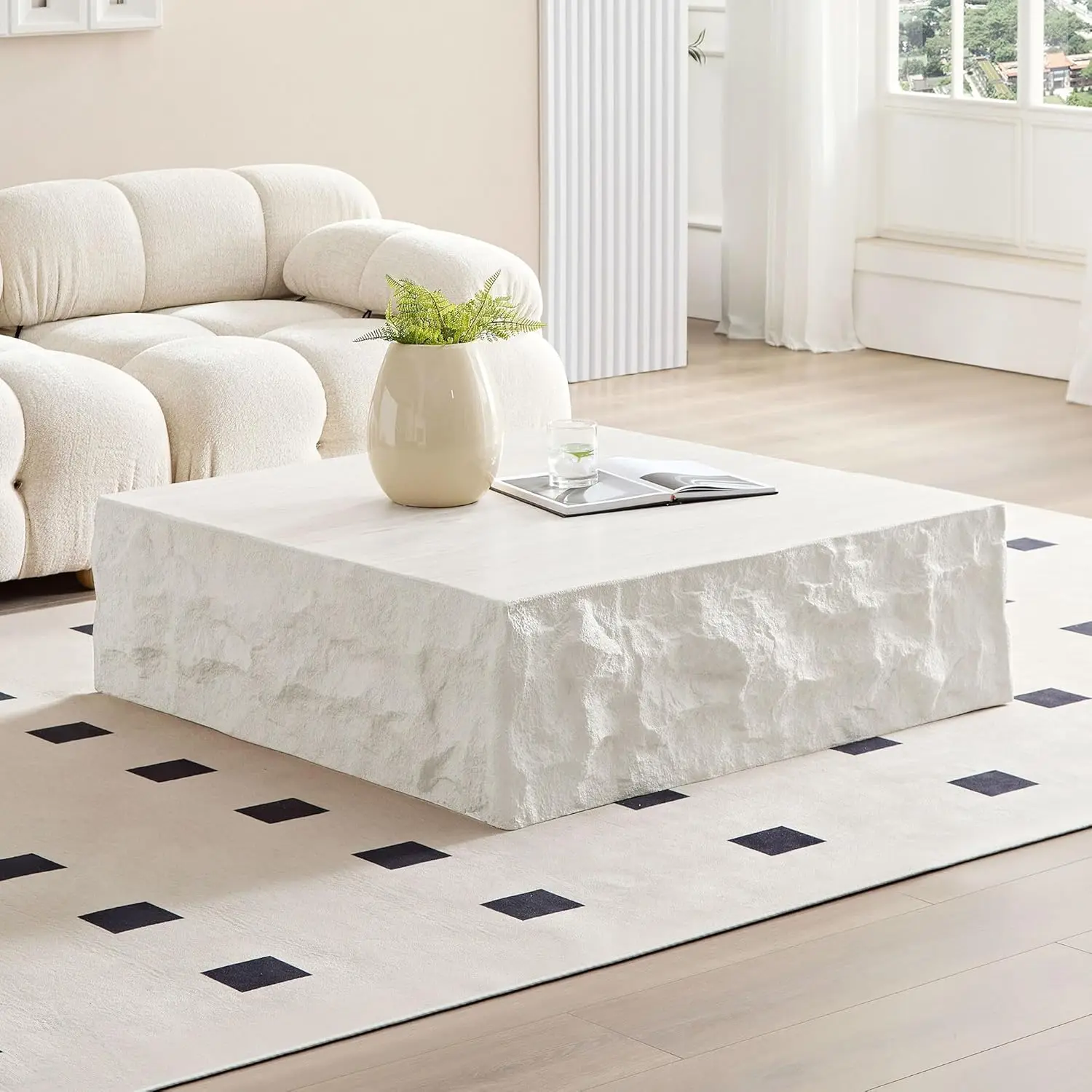 35.43" Marble Travertine Pattern Square Coffee Table For Living Room, Modern Minimalist Center Side End Table For, Customized
35.43" Marble Travertine Pattern Square Coffee Table For Living Room, Modern Minimalist Center Side End Table For, Customized