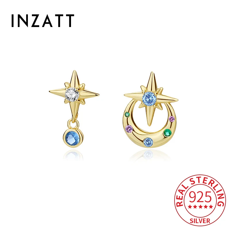 INZATT Real 925 Sterling Silver Zircon Moon Star 18K Stud Earrings for Women Trendy Fine Jewelry Exquisite Luxury Accessories
INZATT Real 925 Sterling Silver Zircon Moon Star 18K Stud Earrings for Women Trendy Fine Jewelry Exquisite Luxury Accessories