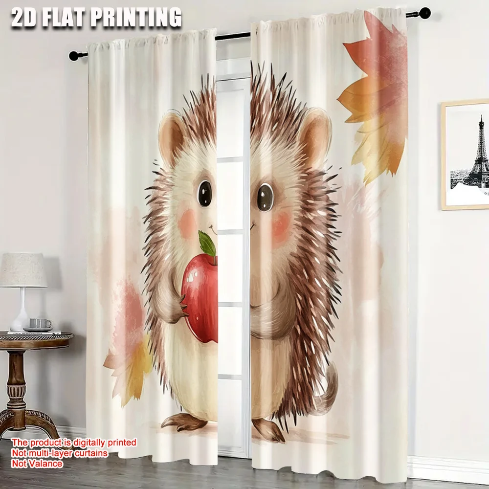 2pcs, Print Curtains 2D print Hedgehog & Floral Polyester Easy Install (without rod) Decorations For Home Ldeal for Kitchen,
2pcs, Print Curtains 2D print Hedgehog & Floral Polyester Easy Install (without rod) Decorations For Home Ldeal for Kitchen,