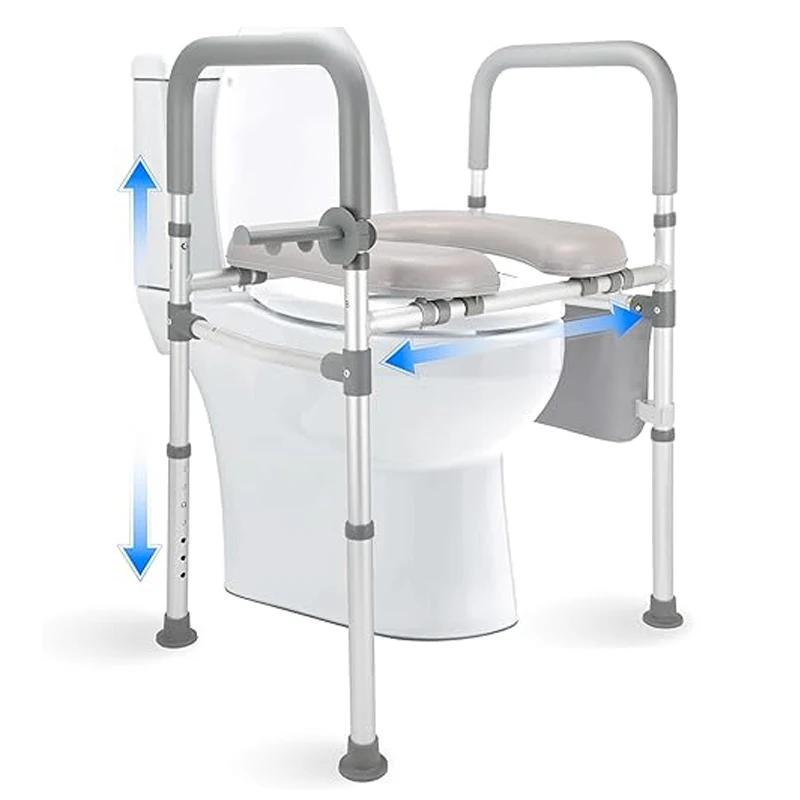 Приподнятое сиденье для унитаза с подлокотниками, сумка для хранения, мягкое сиденье с регулируемой высотой, приподнятые стояки для унитаза для пожилых людей с ограниченными возможностями, инвалидов
Приподнятое сиденье для унитаза с подлокотниками, сумка для хранения, мягкое сиденье с регулируемой высотой, приподнятые стояки для унитаза для пожилых людей с ограниченными возможностями, инвалидов