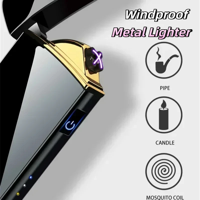 Electric Windproof Metal Lighter Double Arc Flameless Plasma Rechargeable USB Lighter LED Power Display Touch Sensor Lighters
Electric Windproof Metal Lighter Double Arc Flameless Plasma Rechargeable USB Lighter LED Power Display Touch Sensor Lighters