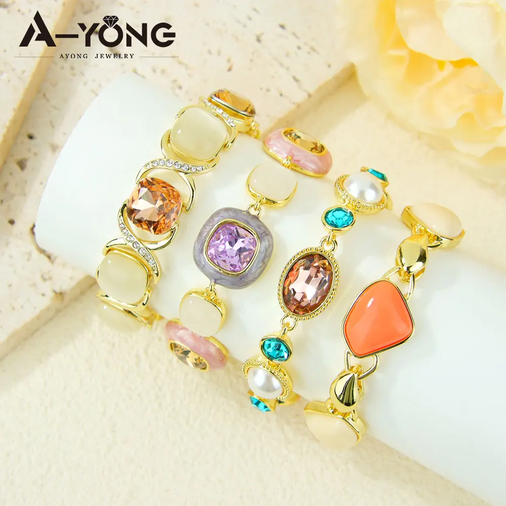 Natural Stone Colored Crystal Retro Bracelet 14k Fashion Europe Bohemian Hand Chains Italian Women Prom Party Statement Jewelry
Natural Stone Colored Crystal Retro Bracelet 14k Fashion Europe Bohemian Hand Chains Italian Women Prom Party Statement Jewelry