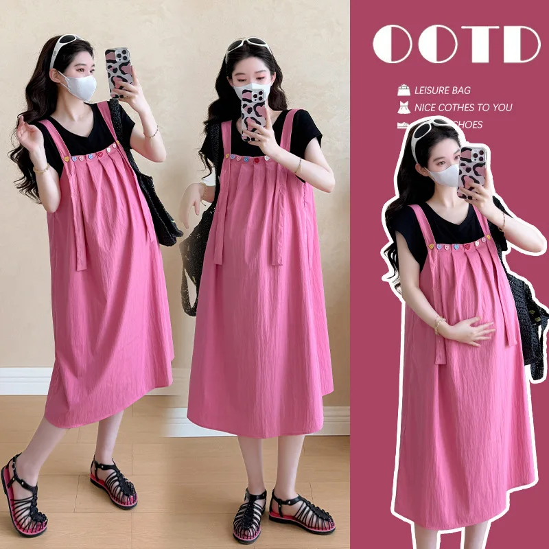 Summer Maternity Set Dopamine Inspired Dress Short Sleeve Top Youthful Playful Two Piece Pregnancy Outfit with French Flair
Summer Maternity Set Dopamine Inspired Dress Short Sleeve Top Youthful Playful Two Piece Pregnancy Outfit with French Flair