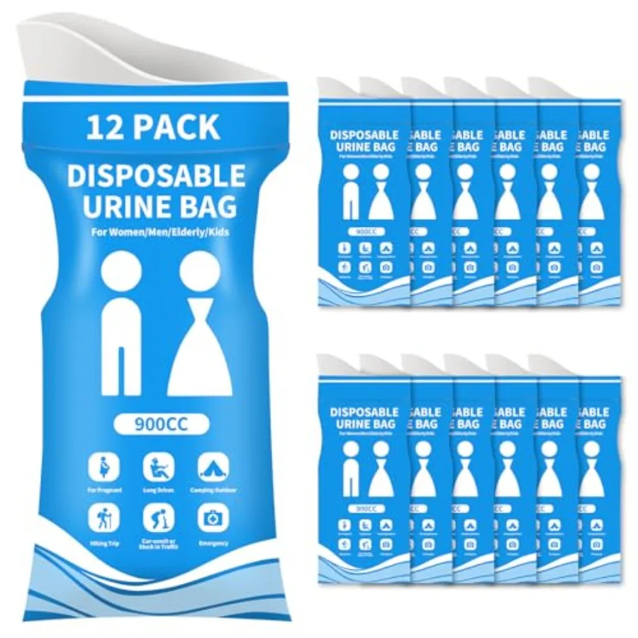 12/24 Pcs Disposable Urine Bags, 900ML Pee Bags for Travel for Women and Men, Emergency Vomit Bag Car Emesis Throw up Barf Bag
12/24 Pcs Disposable Urine Bags, 900ML Pee Bags for Travel for Women and Men, Emergency Vomit Bag Car Emesis Throw up Barf Bag