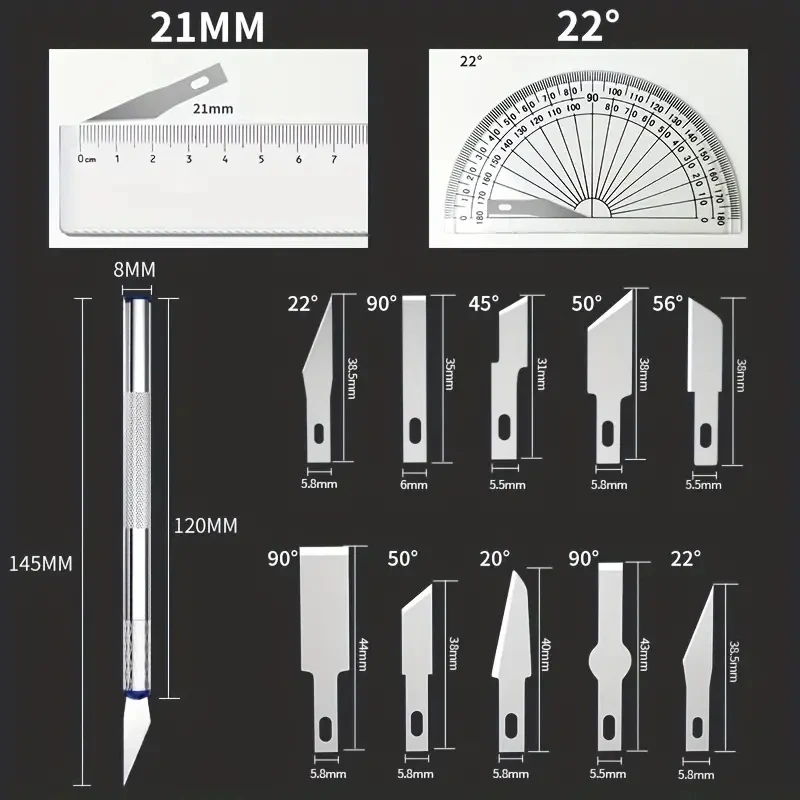 13pcs Metal Carving Knife Pen Art Seal Cutting Manual Combination Paper Cuttings Non-Slip Gadget DIY Precision Repair Tool
13pcs Metal Carving Knife Pen Art Seal Cutting Manual Combination Paper Cuttings Non-Slip Gadget DIY Precision Repair Tool