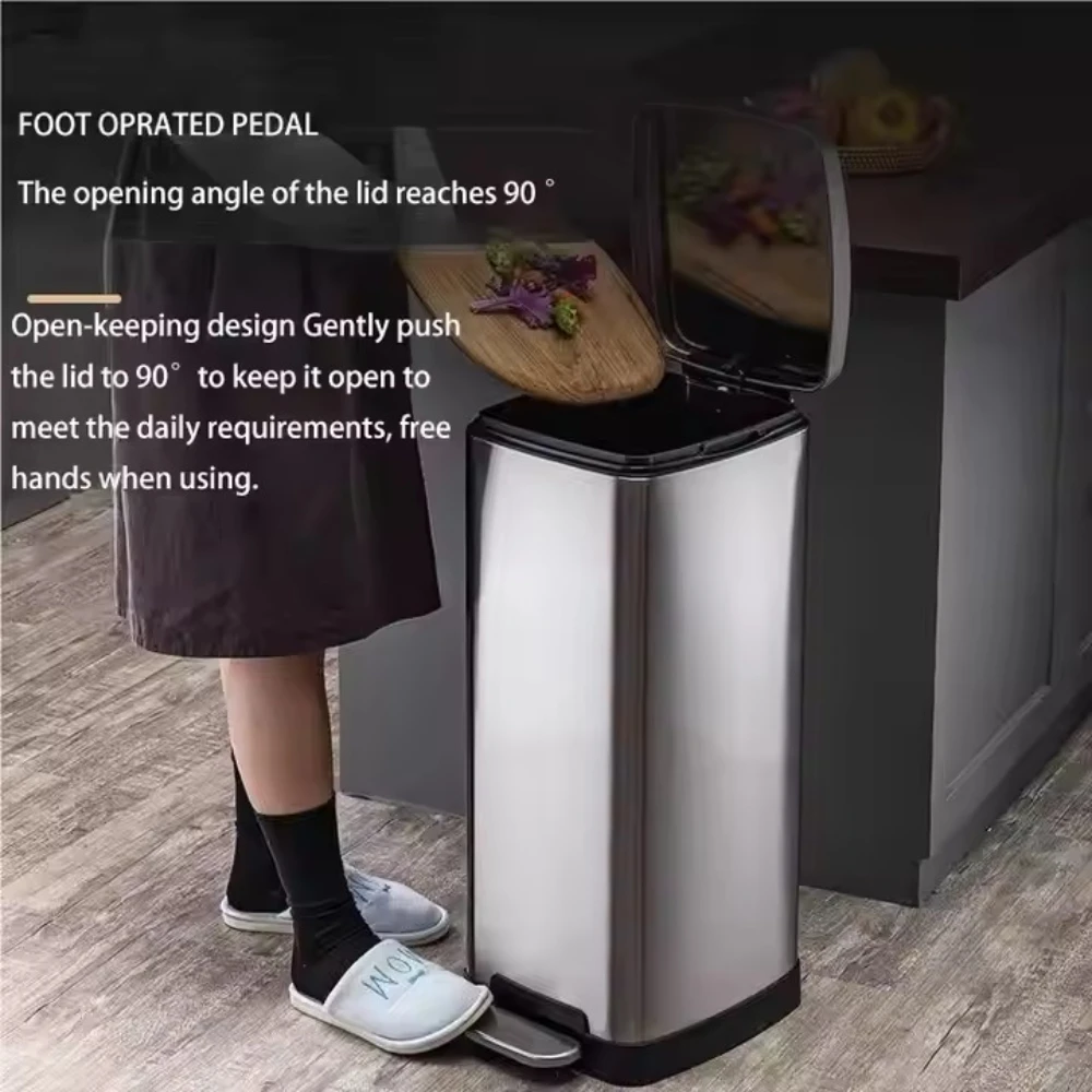 Square Garbage Bin High-capacity Stainless Steel Simple Fashion Trash Can with Lid Foot Pedal Multi Scenario Use Mute Trash Can
Square Garbage Bin High-capacity Stainless Steel Simple Fashion Trash Can with Lid Foot Pedal Multi Scenario Use Mute Trash Can