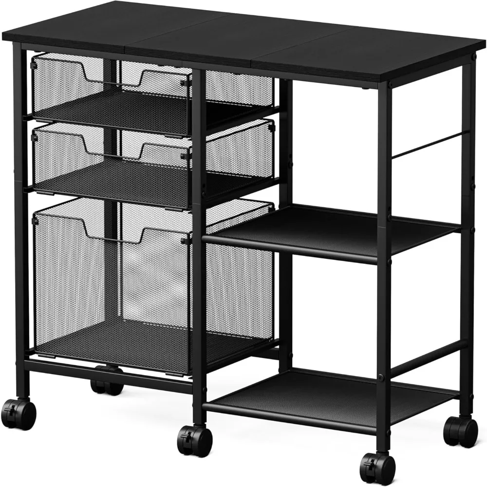 3 Drawers Rolling File Cabinet with Open Storage Shelf, Under Desk Storage, Hanging File Folder Organizer with Wheels, Mobile Pr
3 Drawers Rolling File Cabinet with Open Storage Shelf, Under Desk Storage, Hanging File Folder Organizer with Wheels, Mobile Pr