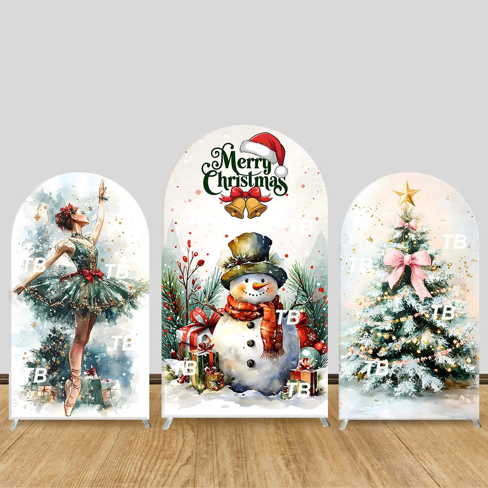 Merry Christmas Watercolor Arch Backdrop Cover Ballerina Snowman Theme Party Decor Photo Booth Holiday Celebration Supplies
Merry Christmas Watercolor Arch Backdrop Cover Ballerina Snowman Theme Party Decor Photo Booth Holiday Celebration Supplies