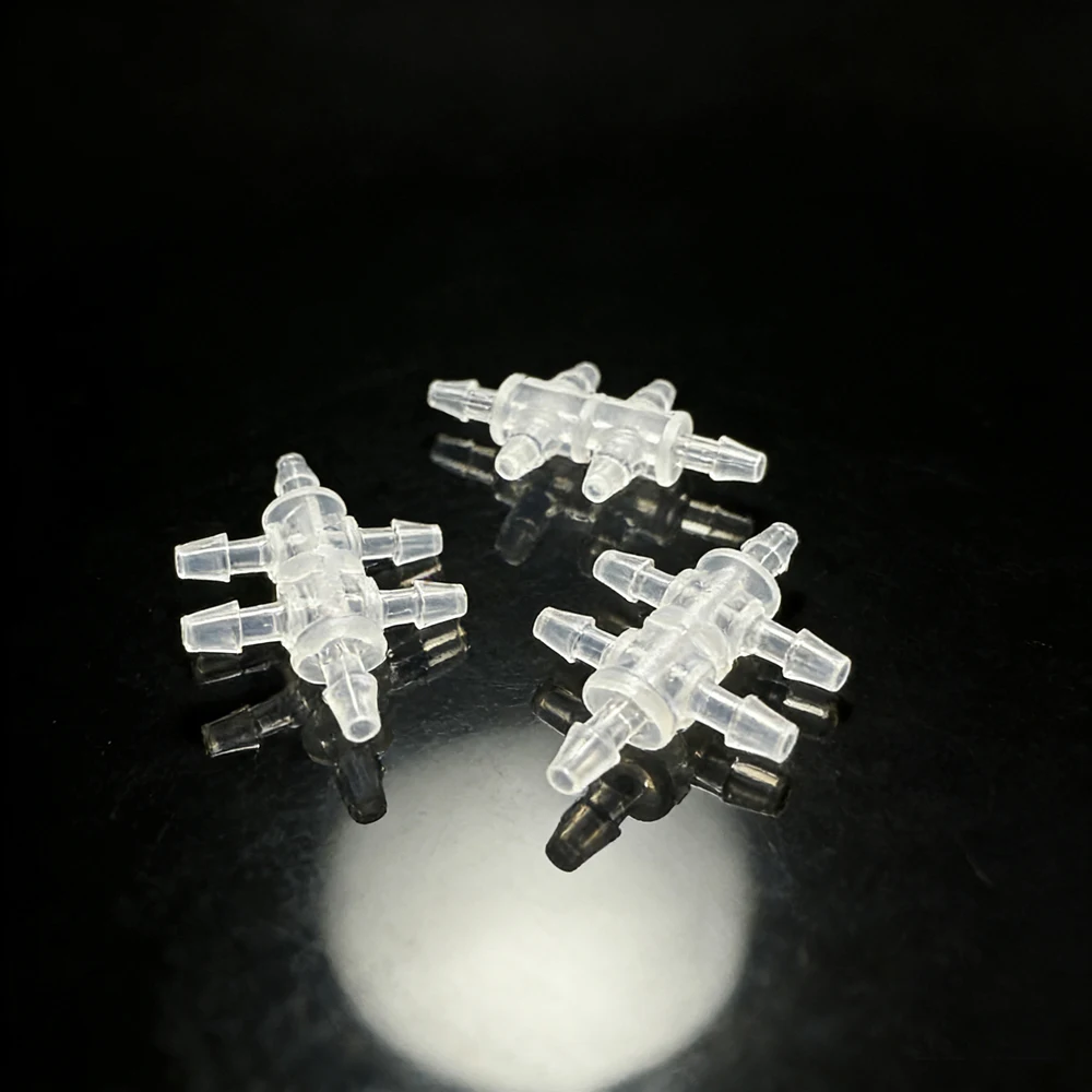 Medical Device 6 Ways Cross Barbed Tube Plastic Connector Pipe Fitting For 1/16 3/32 1/8 Tubing ID
Medical Device 6 Ways Cross Barbed Tube Plastic Connector Pipe Fitting For 1/16 3/32 1/8 Tubing ID
