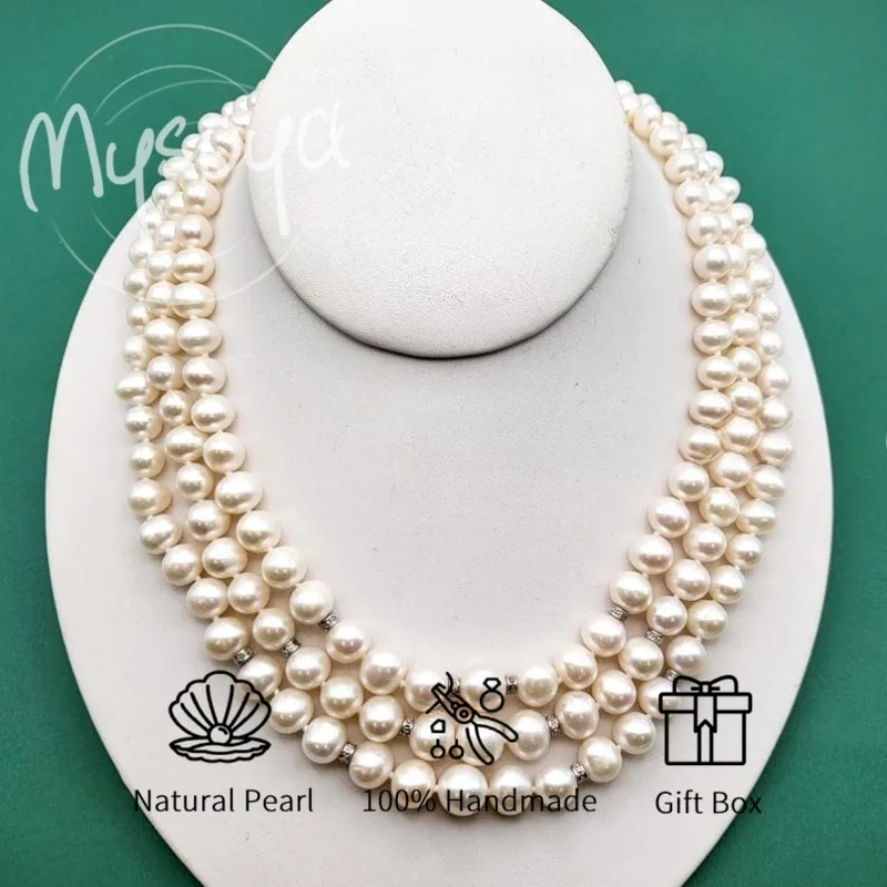 MYSOYA трехслойное белое ожерелье из пресноводного жемчуга 6-7 мм с подарочной коробкой для нее, подходит для дня рождения, дня святого Валентина, свадьбы
MYSOYA трехслойное белое ожерелье из пресноводного жемчуга 6-7 мм с подарочной коробкой для нее, подходит для дня рождения, дня святого Валентина, свадьбы