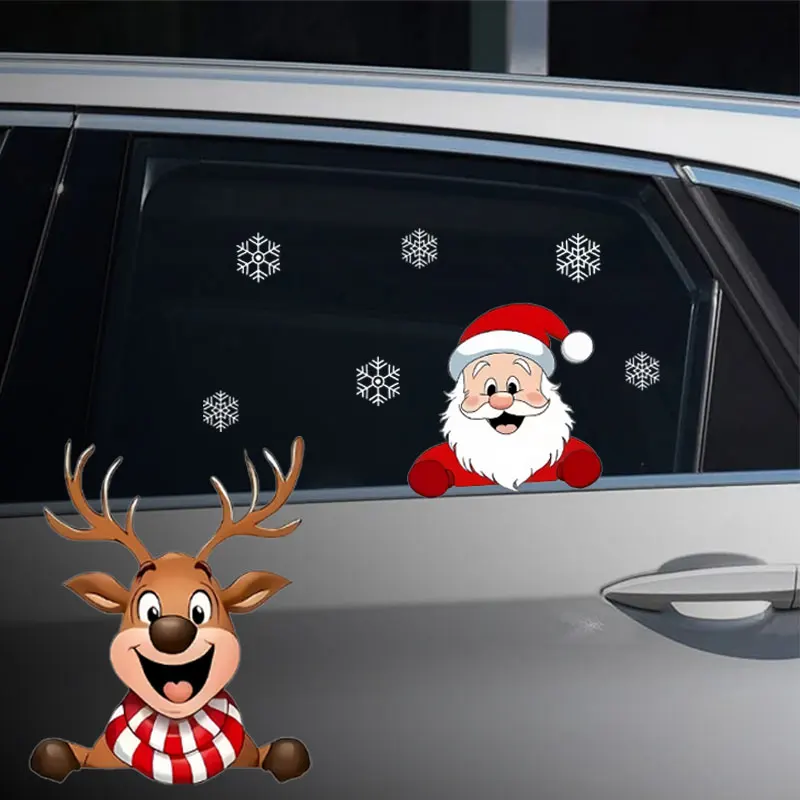 1 комплект, наклейки для автомобиля с Санта-Клаусом, оленями и снежинками, самоклеящиеся виниловые наклейки, рождественские украшения для оконного стекла автомобиля
1 комплект, наклейки для автомобиля с Санта-Клаусом, оленями и снежинками, самоклеящиеся виниловые наклейки, рождественские украшения для оконного стекла автомобиля