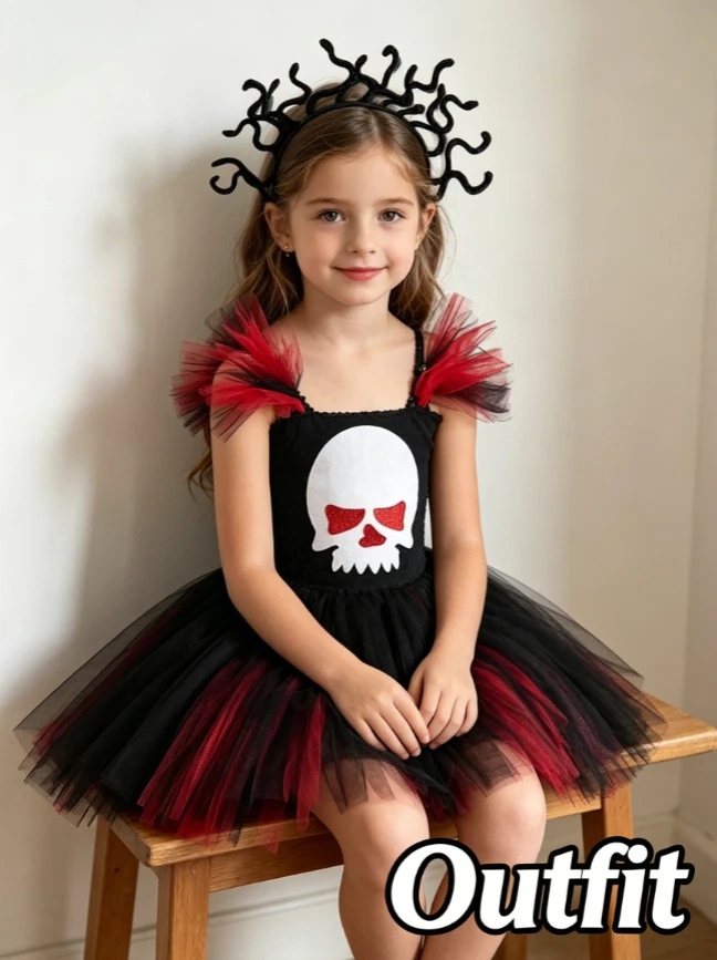 Kids Halloween Zombie Bride Dark Princess TUTU Dress Sweet Cool Printed Colorful Mesh Puff Dress Role Playing Stage Performance
Kids Halloween Zombie Bride Dark Princess TUTU Dress Sweet Cool Printed Colorful Mesh Puff Dress Role Playing Stage Performance
