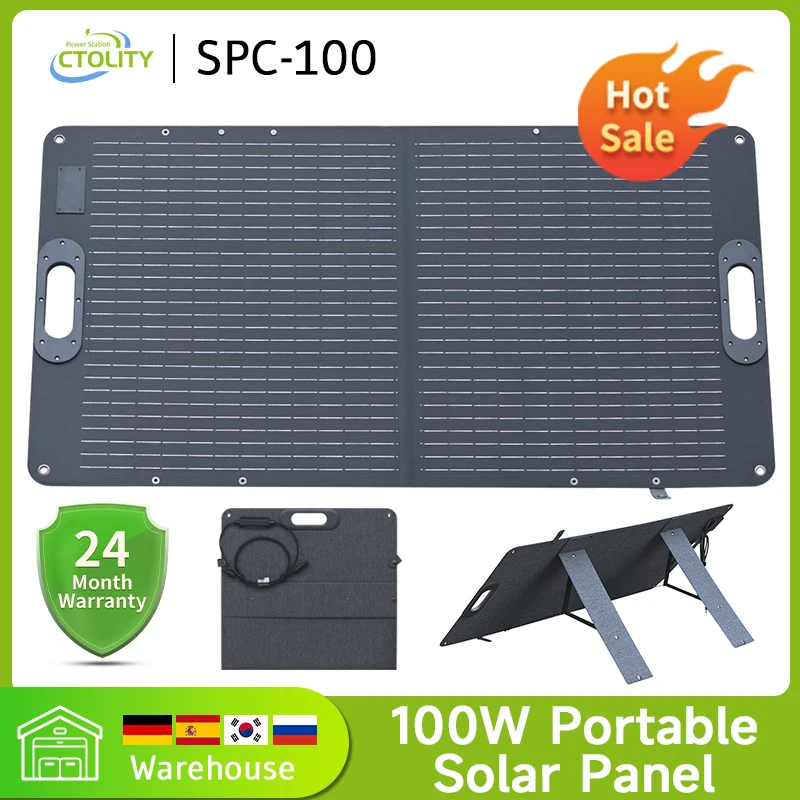 Ctolity 100w Solar Panel Foldable Flexible Mono Solar Panel Light Portable High Power Outdoor Solar Generator For Camping Travel
Ctolity 100w Solar Panel Foldable Flexible Mono Solar Panel Light Portable High Power Outdoor Solar Generator For Camping Travel
