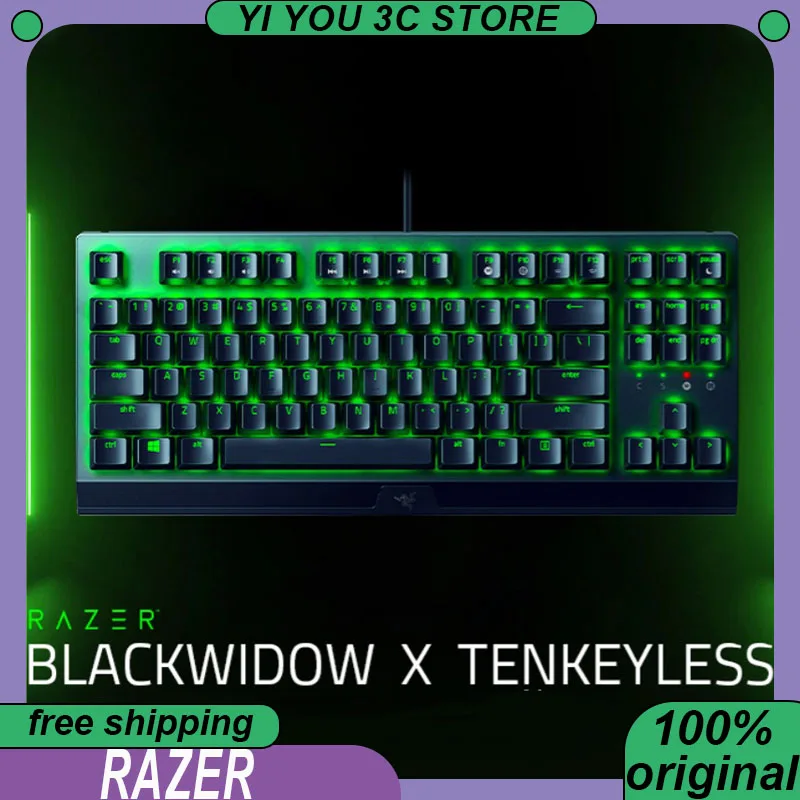 Razer BLACKWIDOW X TENKEYLESS Mechanical Keyboard Wired 87Keys Backlit PC Esports Laptop Gaming Keyboards Office PC Accessories 
Razer BLACKWIDOW X TENKEYLESS Mechanical Keyboard Wired 87Keys Backlit PC Esports Laptop Gaming Keyboards Office PC Accessories