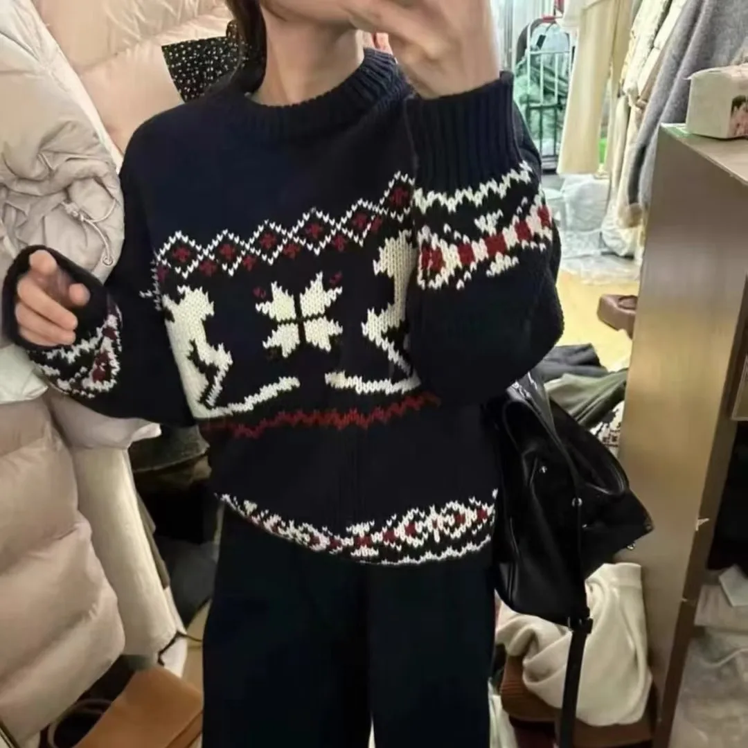 Женский шикарный корейский свитер в скандинавском стиле, вязаный шерстяной лыжный топ в стиле ретро, свободный круглый длинный све с кисточками, зимняя мода
Женский шикарный корейский свитер в скандинавском стиле, вязаный шерстяной лыжный топ в стиле ретро, свободный круглый длинный све с кисточками, зимняя мода