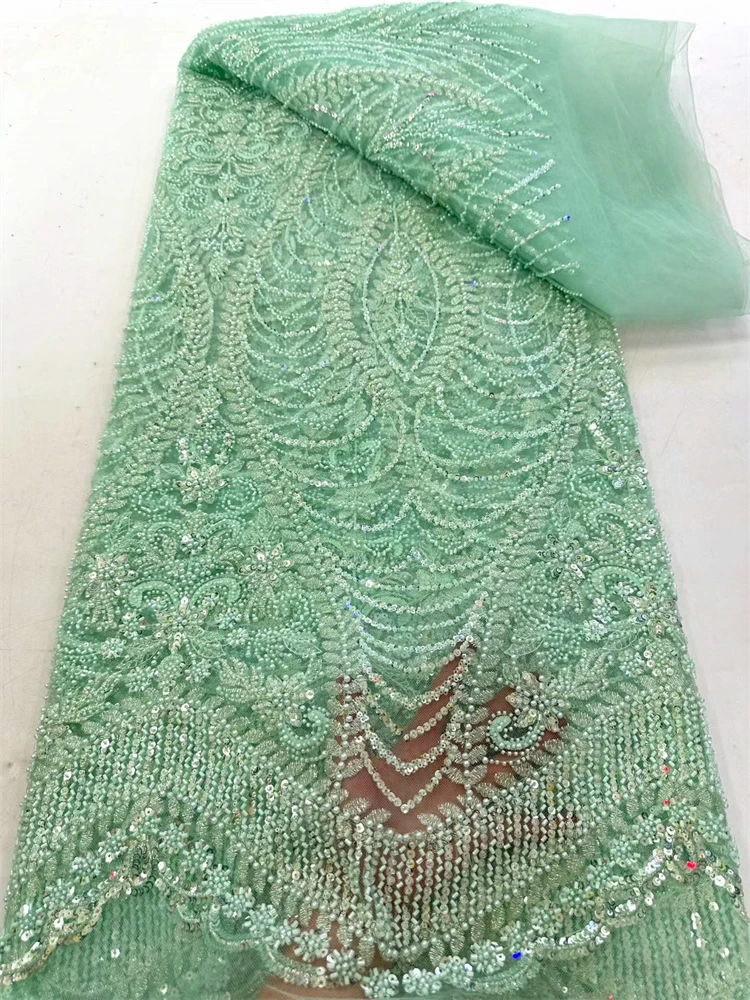 High Quality African Lace Fabric with Sequins French Beaded Tulle for Nigerian Wedding Dresses Sewing New Listing
High Quality African Lace Fabric with Sequins French Beaded Tulle for Nigerian Wedding Dresses Sewing New Listing