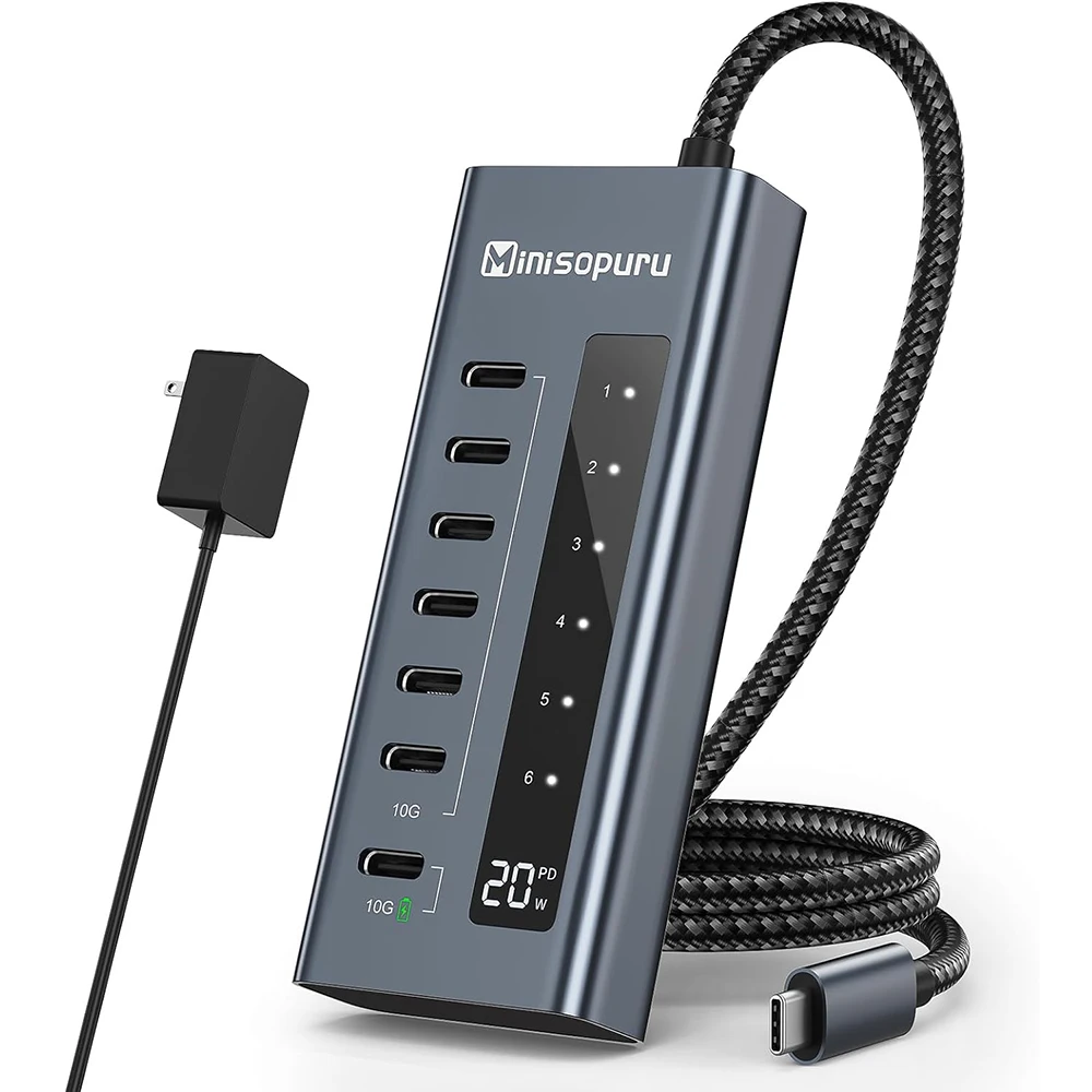 Powered USB C Hub Support 10Gbps Data & 20W Fast Charging for MacBook Pro Air iMac iPad Phone Type-C Devices USBC Hub
Powered USB C Hub Support 10Gbps Data & 20W Fast Charging for MacBook Pro Air iMac iPad Phone Type-C Devices USBC Hub