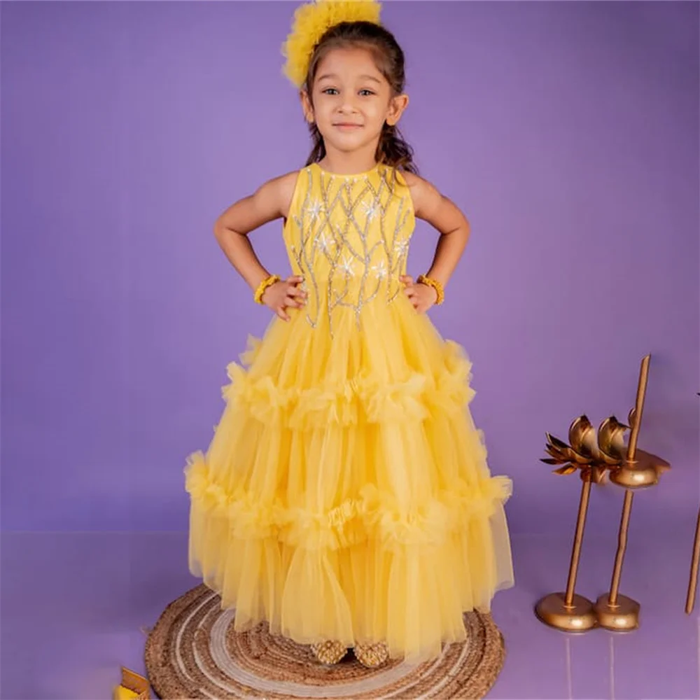 Sequined Pleat O Neck A Line Elegant Flower Girl Dress Floor Length Elegant Applique Long Ball First Communion Dress Customized
Sequined Pleat O Neck A Line Elegant Flower Girl Dress Floor Length Elegant Applique Long Ball First Communion Dress Customized