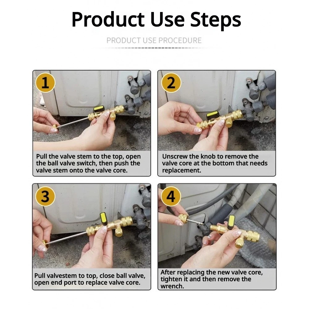 No Refrigerant Release Valve Core Remover Wrench 1/4"5/16" Brass 45Bar Air Conditioner Valve Pin Replacement Repair Tool
No Refrigerant Release Valve Core Remover Wrench 1/4"5/16" Brass 45Bar Air Conditioner Valve Pin Replacement Repair Tool