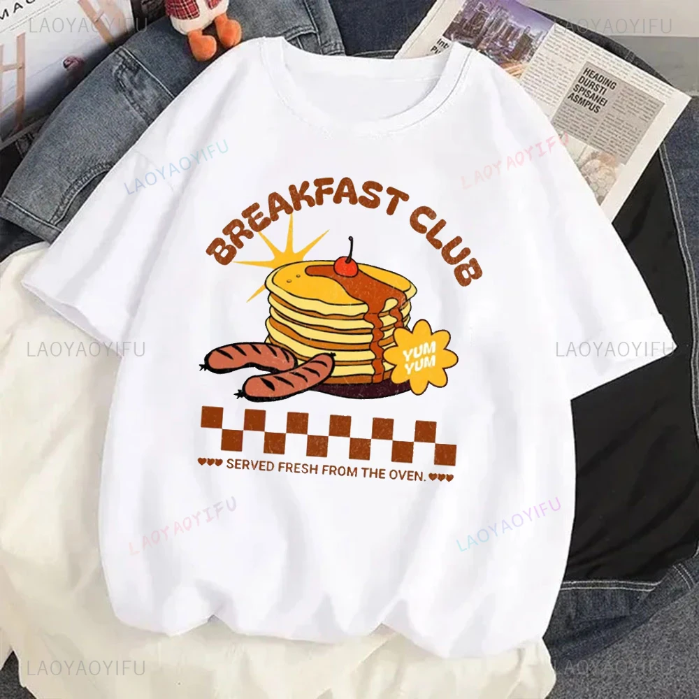 Футболка с принтом The Breakfast Club, топы с принтом блинов, хипстерская толстовка с короткими рукавами для повседневной носки, уличная мода
Футболка с принтом The Breakfast Club, топы с принтом блинов, хипстерская толстовка с короткими рукавами для повседневной носки, уличная мода