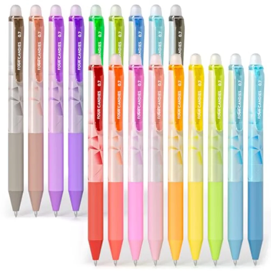 0.7mm Erasable Gel Pens, Make Mistakes Disappear Colored Pens, Colors Retractable Fine Point Erasable Pens for Writing, Drawing
0.7mm Erasable Gel Pens, Make Mistakes Disappear Colored Pens, Colors Retractable Fine Point Erasable Pens for Writing, Drawing