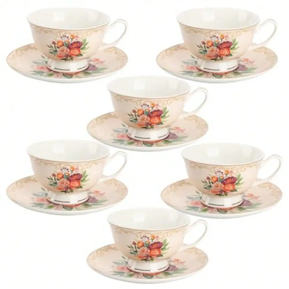 Floral Tea Cups And Saucers Set Of 6 8 Oz Fine Porcelain Teacup Set With Gold Trim For Afternoon Tea Weddings Parties And Gifti
Floral Tea Cups And Saucers Set Of 6 8 Oz Fine Porcelain Teacup Set With Gold Trim For Afternoon Tea Weddings Parties And Gifti
