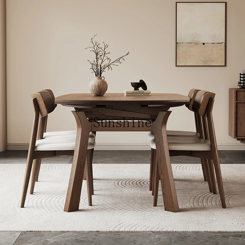 All solid wood telescopic, variable round table living room household small apartment, simple and modern
All solid wood telescopic, variable round table living room household small apartment, simple and modern