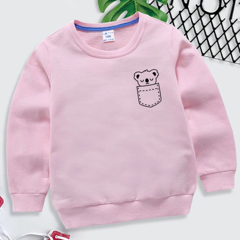 New Koala Pocket Print Pullover Kids Boys Girls Fashion Casual Sports Hoodeless Sweatshirt Children Pure Color Pullover
New Koala Pocket Print Pullover Kids Boys Girls Fashion Casual Sports Hoodeless Sweatshirt Children Pure Color Pullover