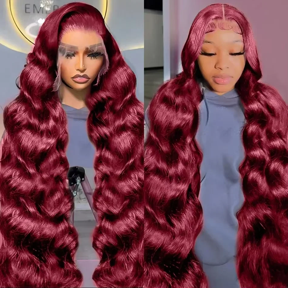46 Inch 99j Burgundy Body Wave 13x4 Lace Front Human Hair 13x6 HD Transparent Lace Frontal Wig Brazilian For Women 200 Density
46 Inch 99j Burgundy Body Wave 13x4 Lace Front Human Hair 13x6 HD Transparent Lace Frontal Wig Brazilian For Women 200 Density