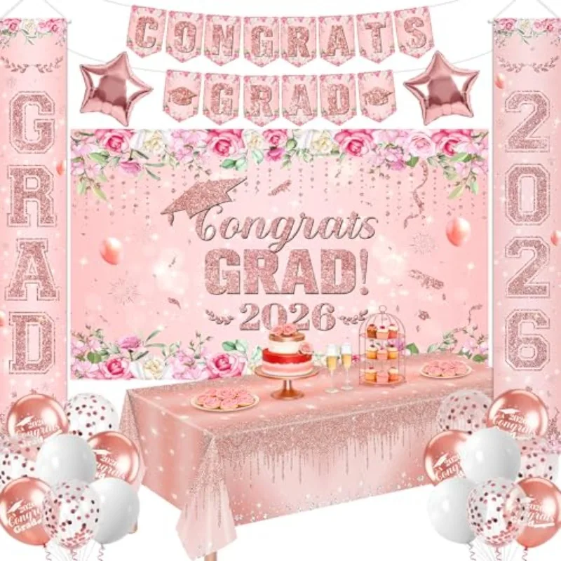 Rose Golden Graduation Decorations 2026 Congrats Grad Party Plies Set Pink Floral Fabric Backdrop Porch Sign Pennant Banner Tabl
Rose Golden Graduation Decorations 2026 Congrats Grad Party Plies Set Pink Floral Fabric Backdrop Porch Sign Pennant Banner Tabl