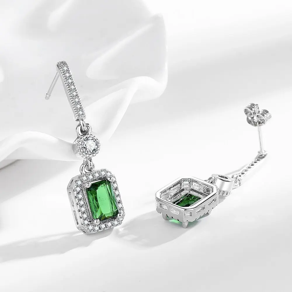 925 Sterling Silver Minimalist Versatile Green Square Zircon Earrings Birthday Party Anniversary Gift
925 Sterling Silver Minimalist Versatile Green Square Zircon Earrings Birthday Party Anniversary Gift