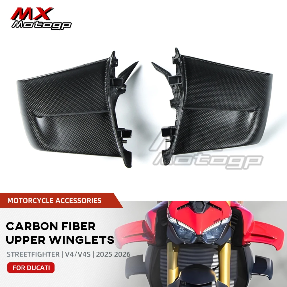 For DUCATI Streetfighter V4 V4S SP 2025 2026 Motorcycle Carbon Fiber Winglets Air Deflector Fit Upper Wings Spoiler Fairing
For DUCATI Streetfighter V4 V4S SP 2025 2026 Motorcycle Carbon Fiber Winglets Air Deflector Fit Upper Wings Spoiler Fairing