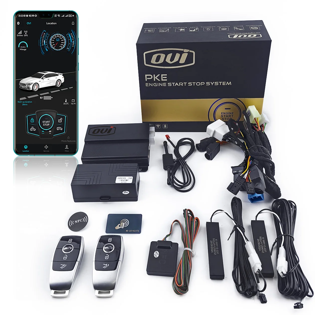 Auto Electronic Mobile Phone APP Remote Start Smart Control PKE Car Alarm System for 3 5 7
Auto Electronic Mobile Phone APP Remote Start Smart Control PKE Car Alarm System for 3 5 7