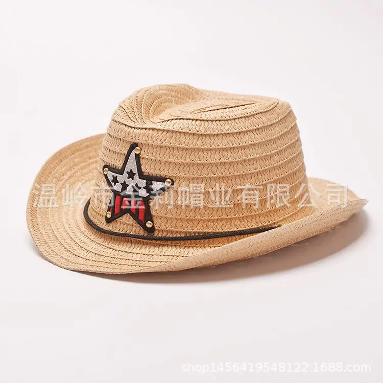 Children's Straw Summer Western Denim Sunscreen Girls' Woven Straw Pentagram Children's Sun Hat
Children's Straw Summer Western Denim Sunscreen Girls' Woven Straw Pentagram Children's Sun Hat