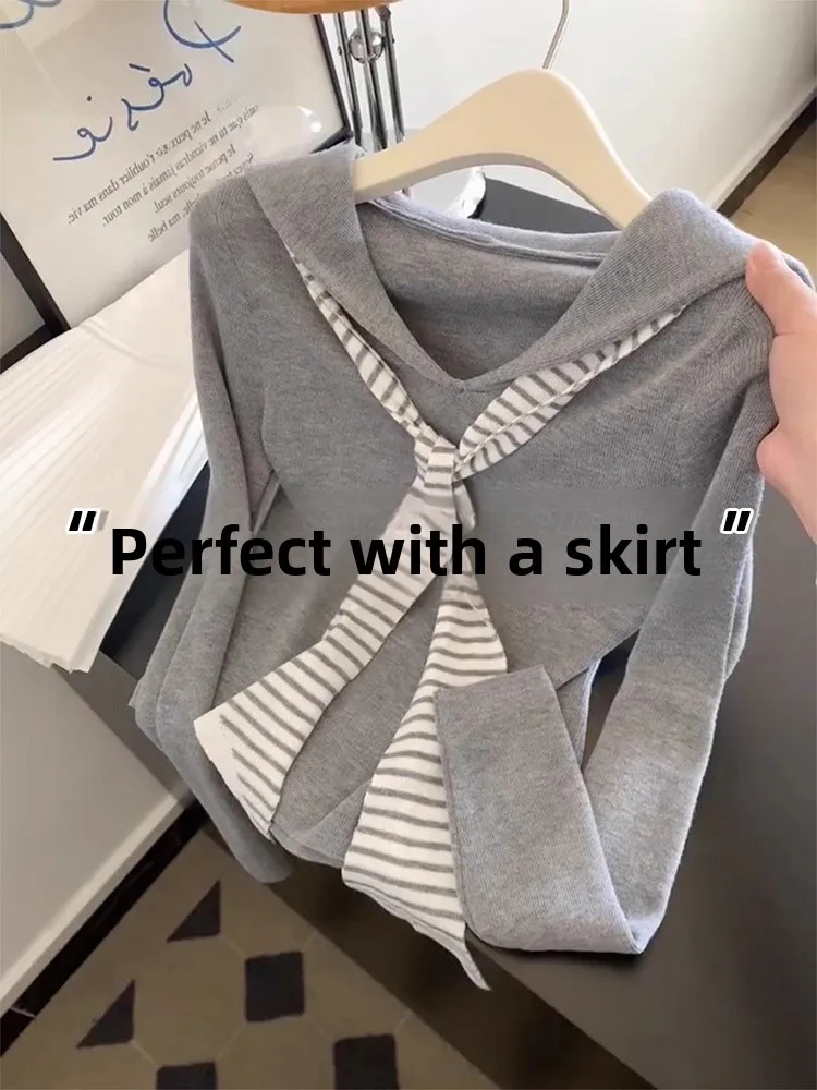 Sweet Preppy Style Long Sleeve Navy Collar Shoulder Wrap T-Shirt Women Early Autumn Spring Youthful Slim Fit Inner Wear Base ...
Sweet Preppy Style Long Sleeve Navy Collar Shoulder Wrap T-Shirt Women Early Autumn Spring Youthful Slim Fit Inner Wear Base ...